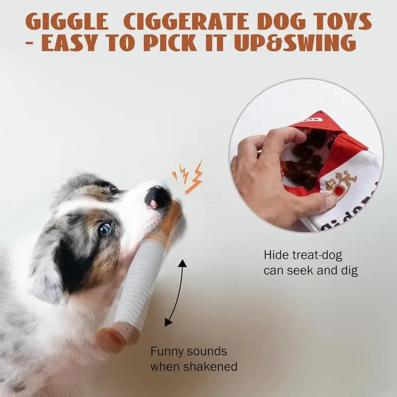 1set Cigarettes with Boxes Pet Vocalizations Durable Chew Toys Plush Toys Dogs Throwing Dolls Pet Supplies Gifts