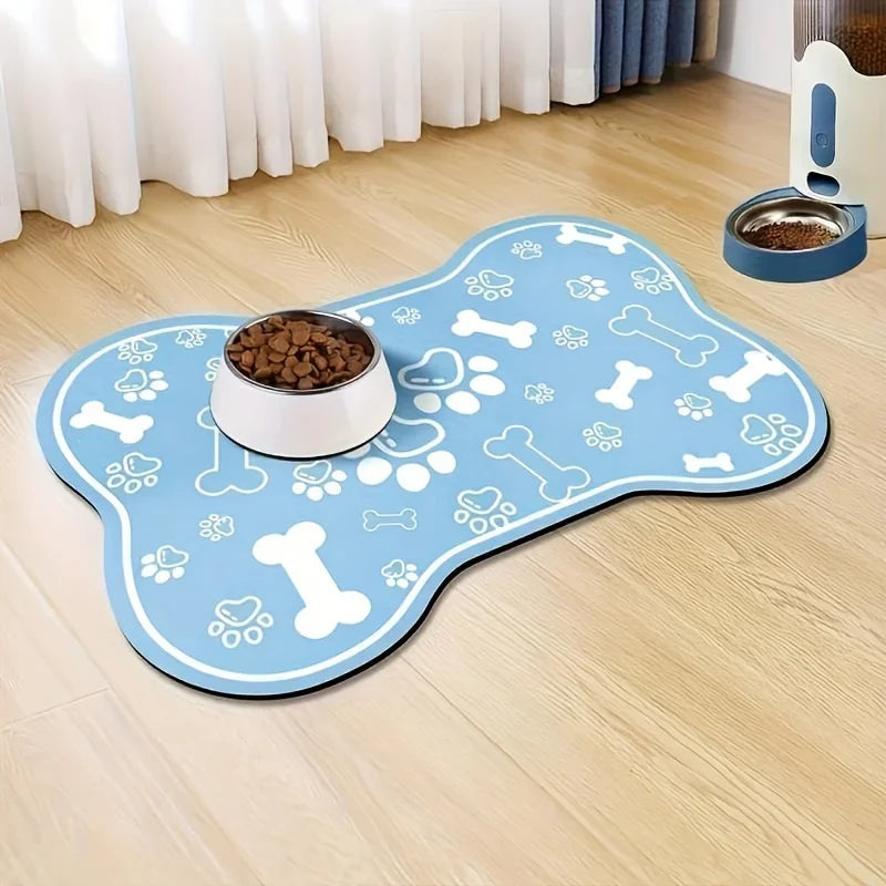 1pc Pet Feeding Mat - Non slip, Scratch resistant, Quick drying Pet Meal Mat, Suitable for Dogs and Cats - Easy to Clean