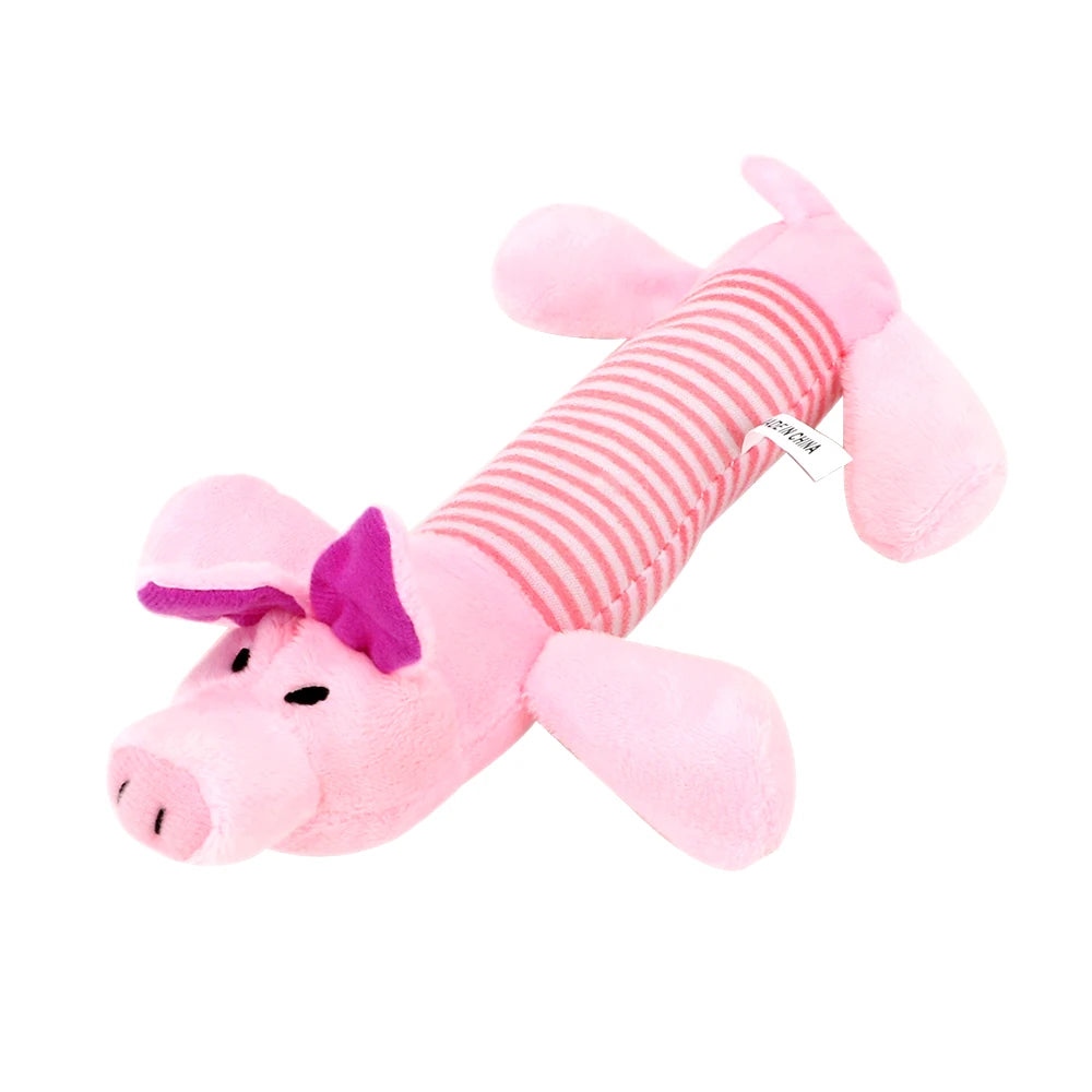 Fit for All Pets Dog Cat Fleece Toys Popular Squeak Chew Sound Dolls Elephant Duck Pig Pet Funny Plush Toys