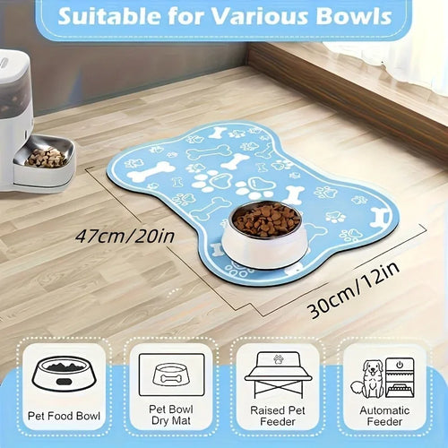1pc Pet Feeding Mat - Non slip, Scratch resistant, Quick drying Pet Meal Mat, Suitable for Dogs and Cats - Easy to Clean